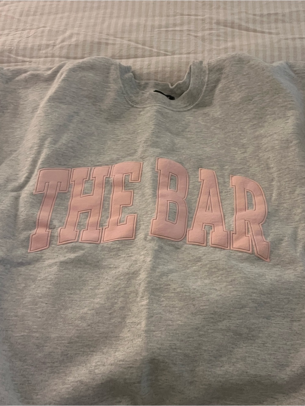 Ladies  Gray Sweatshirt with Pink 'THE BAR'